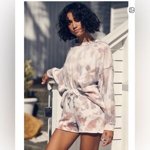 Free People In Time to Fly LARGE Oversized Tie-Dye Inside/Out Sweatshirt